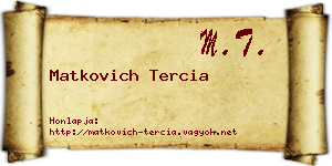 Matkovich Tercia névjegykártya